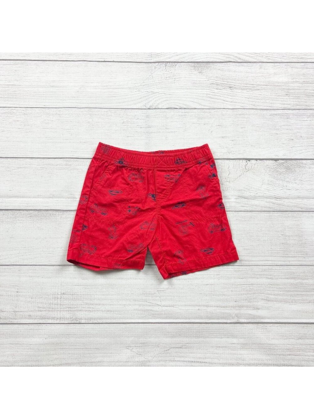 Carter's Red Vehicle Print Shorts 18-24 Months